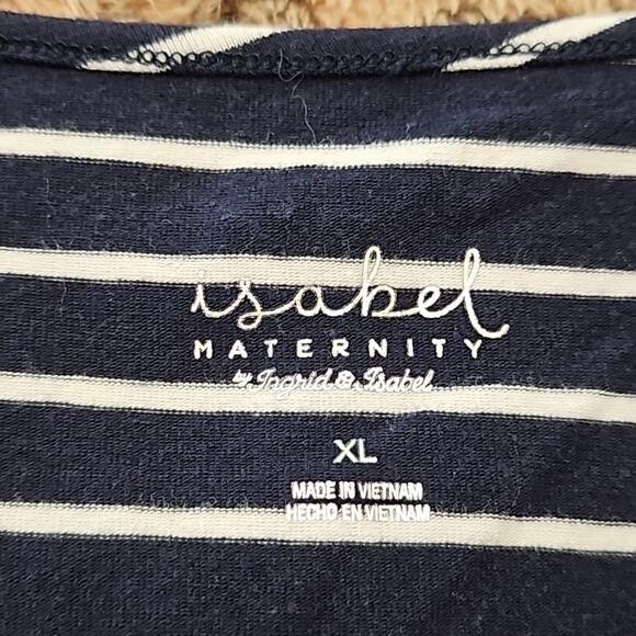Isabel Maternity Blue Striped Tee Shirt Dress size XL - Picture 4 of 8